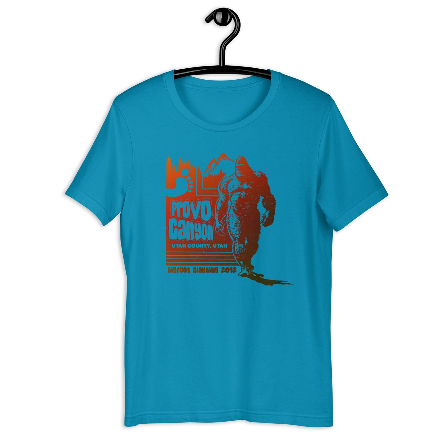 If you're a big fan of Bigfoot, this is the t-shirt for you! Our Provo Canyon Bigfoot t-shirt is not only stylish but also a conversation starter. Add this cryptid t-shirt to your wardrobe and express your love for the weird and wonderful.