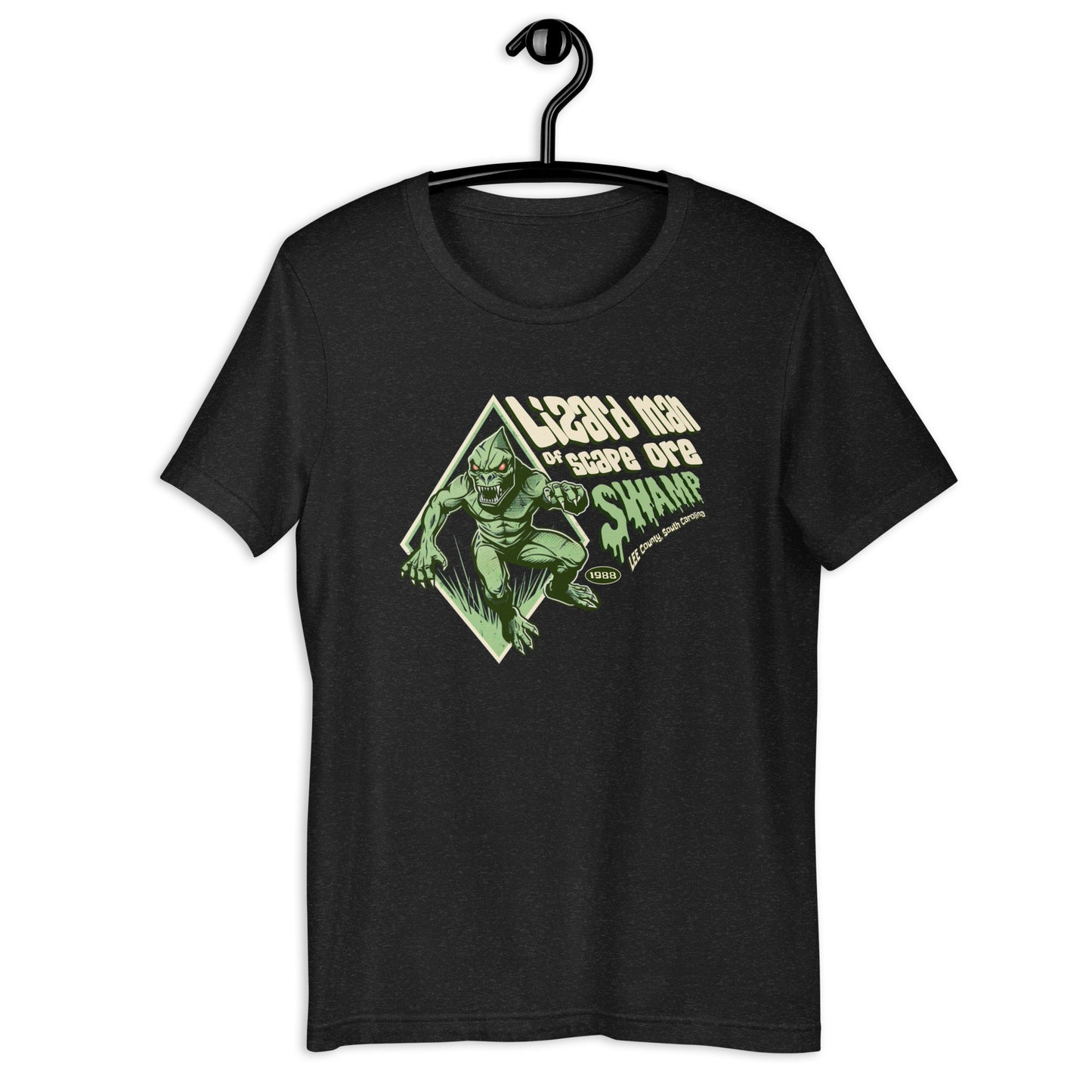 Show off your love for cryptids with our Lizard Man of Scape Ore Swamp t-shirt! Our original design captures the weirdness of this South Carolina legend. Get your hands on this unique cryptid clothing today.