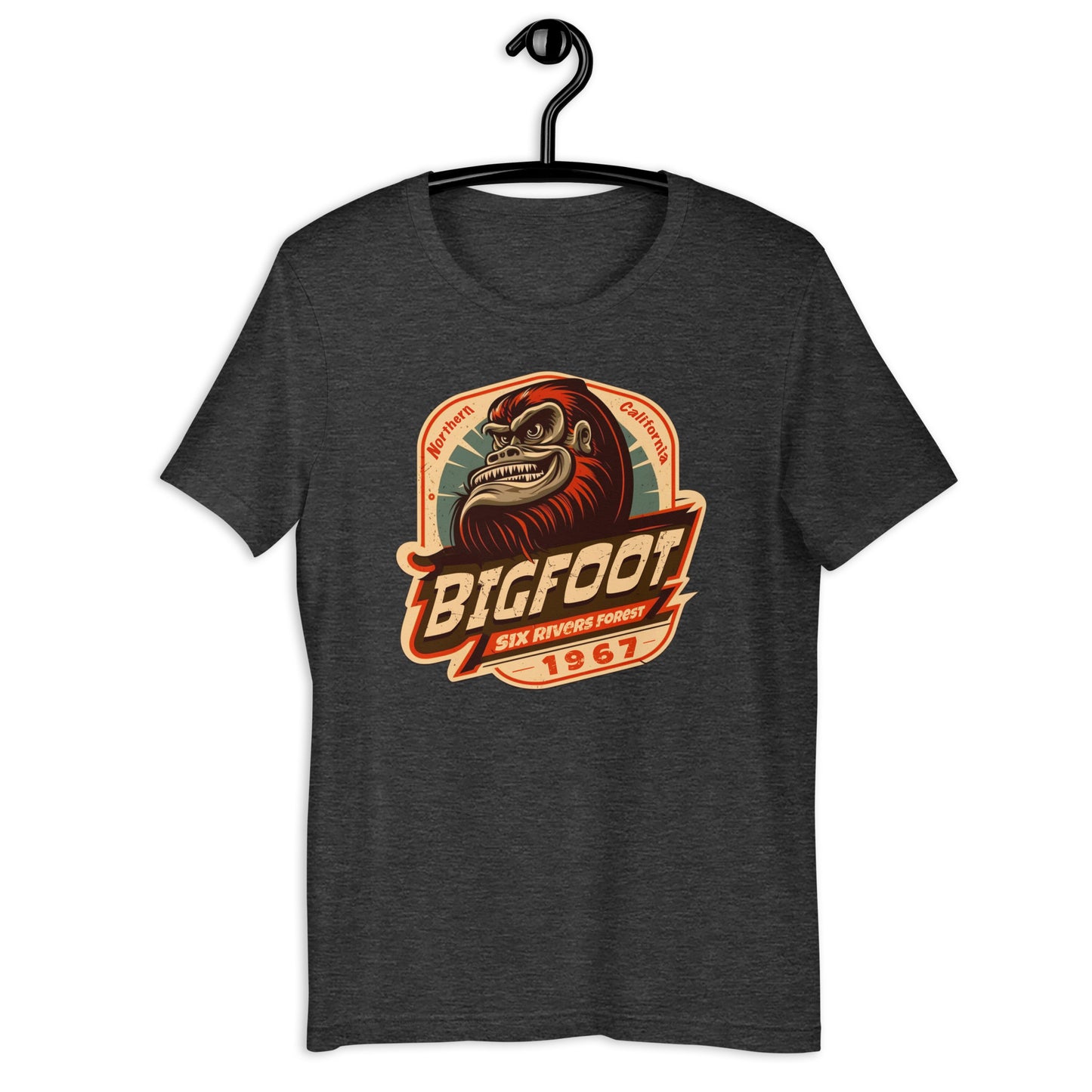 Show off your love for all things cryptid with our original design Bigfoot 1967 t-shirt! Perfect for any California local or fan of the strange and weird. Join the hunt for Sasquatch in style with our high-quality, comfortable cryptid apparel.