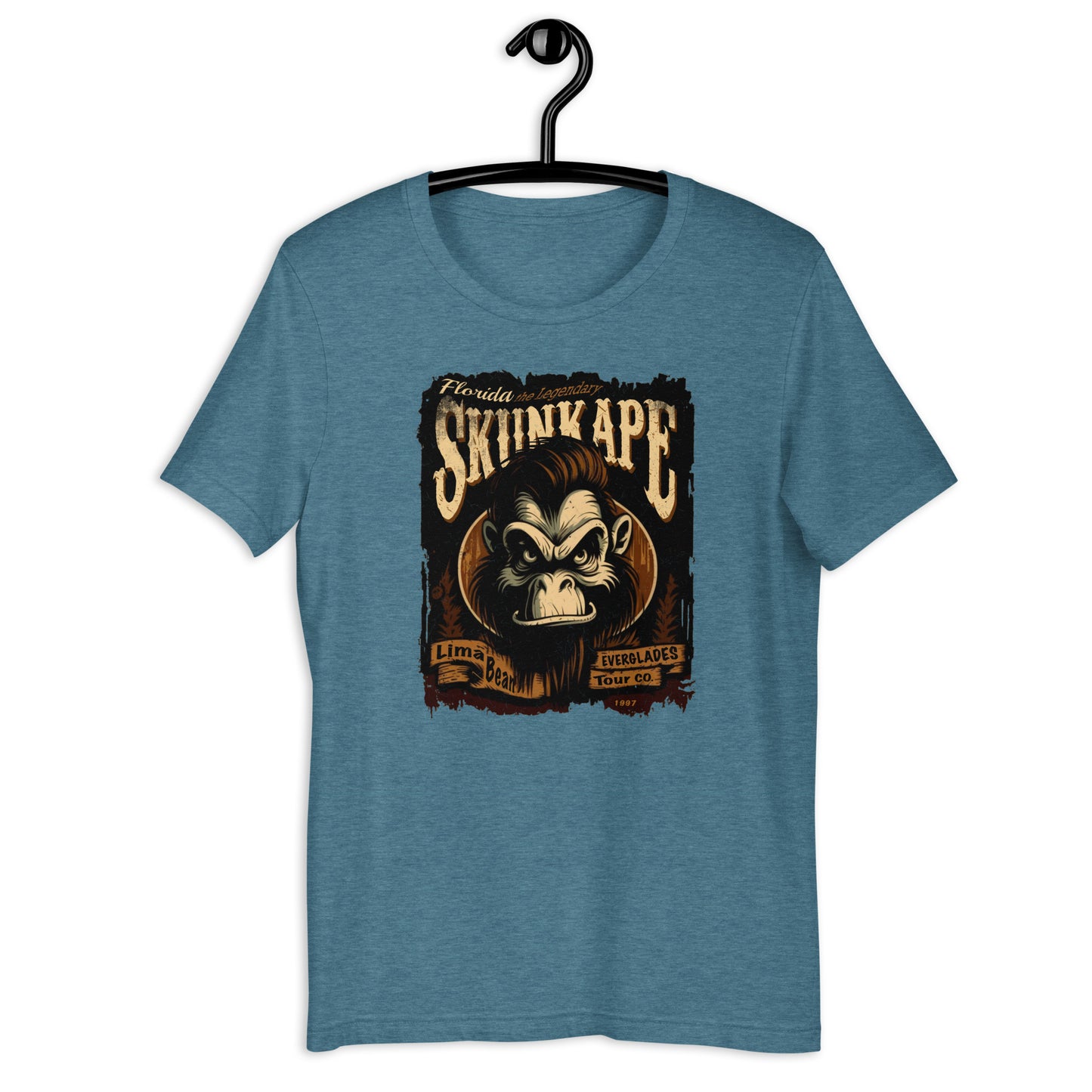 Are you a fan of all things cryptid? Represent your love for weird and mysterious creatures with our cryptid apparel! Our Everglades t-shirt showcases an original Skunk Ape design that's sure to turn heads on your next adventure.