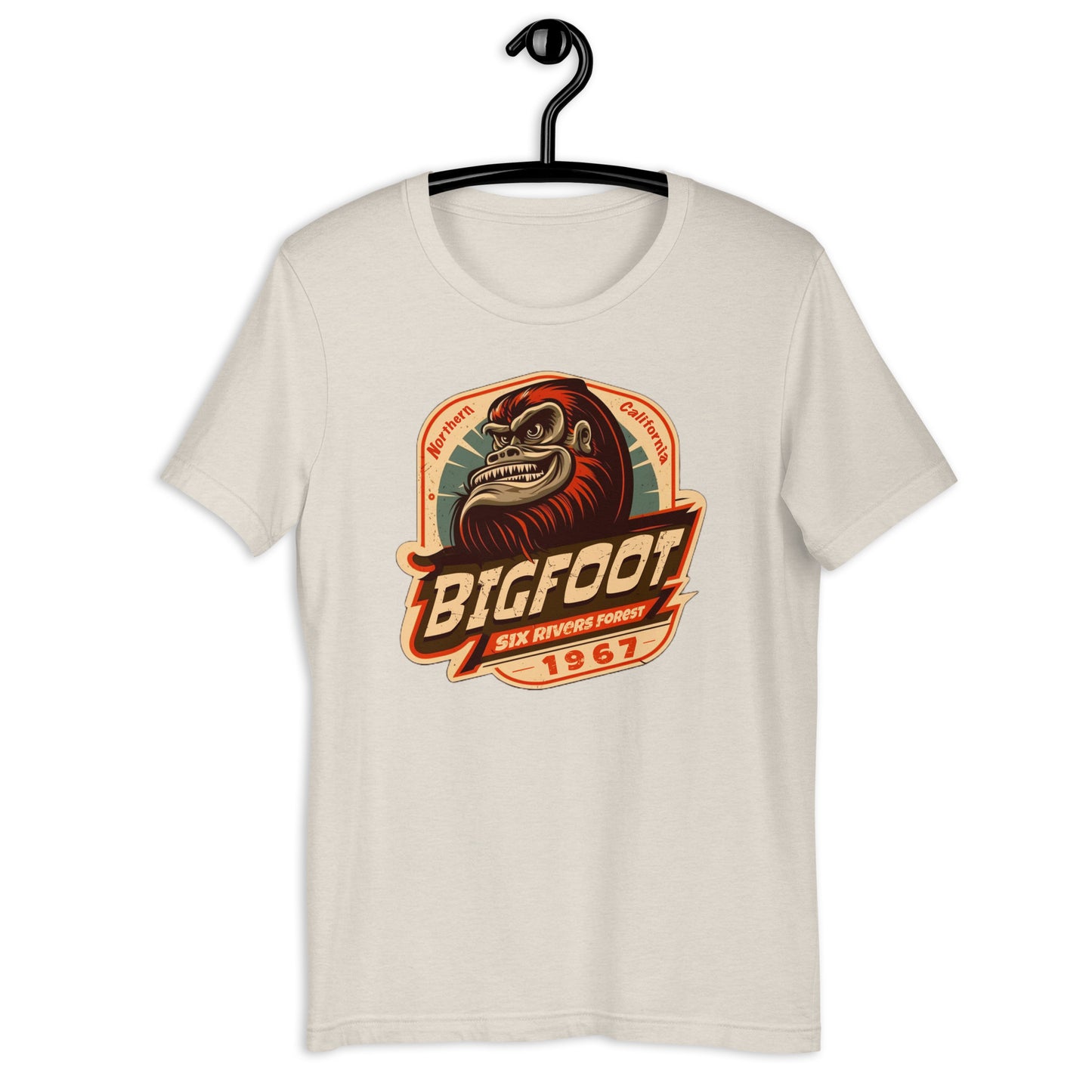 Show off your love for all things cryptid with our original design Bigfoot 1967 t-shirt! Perfect for any California local or fan of the strange and weird. Join the hunt for Sasquatch in style with our high-quality, comfortable cryptid apparel.