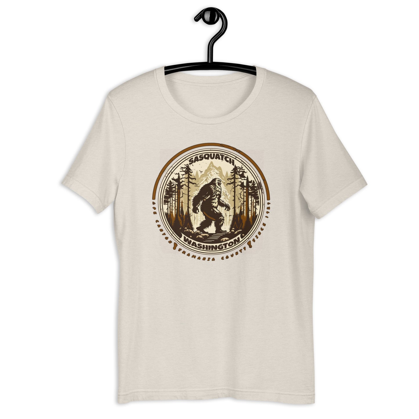 Looking for a unique addition to your wardrobe? Look no further than our Ape Canyon t-shirt. Our original design features the elusive Sasquatch, perfect for any cryptid fan. Get your hands on this bigfoot t-shirt and enjoy the comfort and style of our premium cryptid clothing.