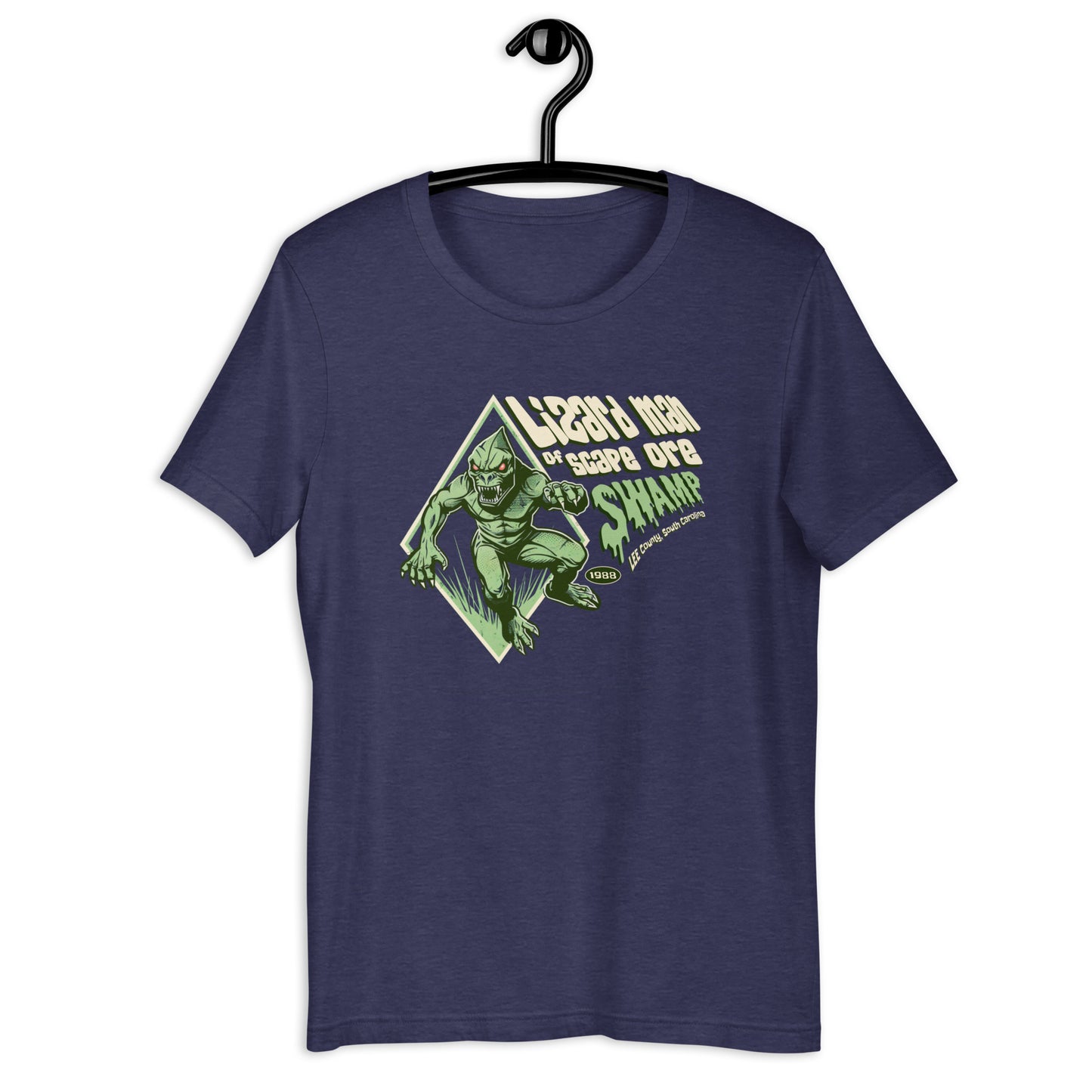 Show off your love for cryptids with our Lizard Man of Scape Ore Swamp t-shirt! Our original design captures the weirdness of this South Carolina legend. Get your hands on this unique cryptid clothing today.