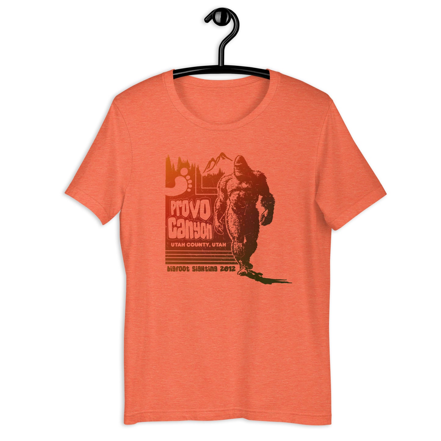 If you're a big fan of Bigfoot, this is the t-shirt for you! Our Provo Canyon Bigfoot t-shirt is not only stylish but also a conversation starter. Add this cryptid t-shirt to your wardrobe and express your love for the weird and wonderful.