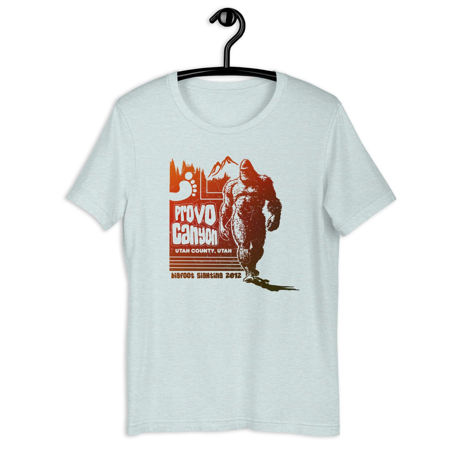 If you're a big fan of Bigfoot, this is the t-shirt for you! Our Provo Canyon Bigfoot t-shirt is not only stylish but also a conversation starter. Add this cryptid t-shirt to your wardrobe and express your love for the weird and wonderful.