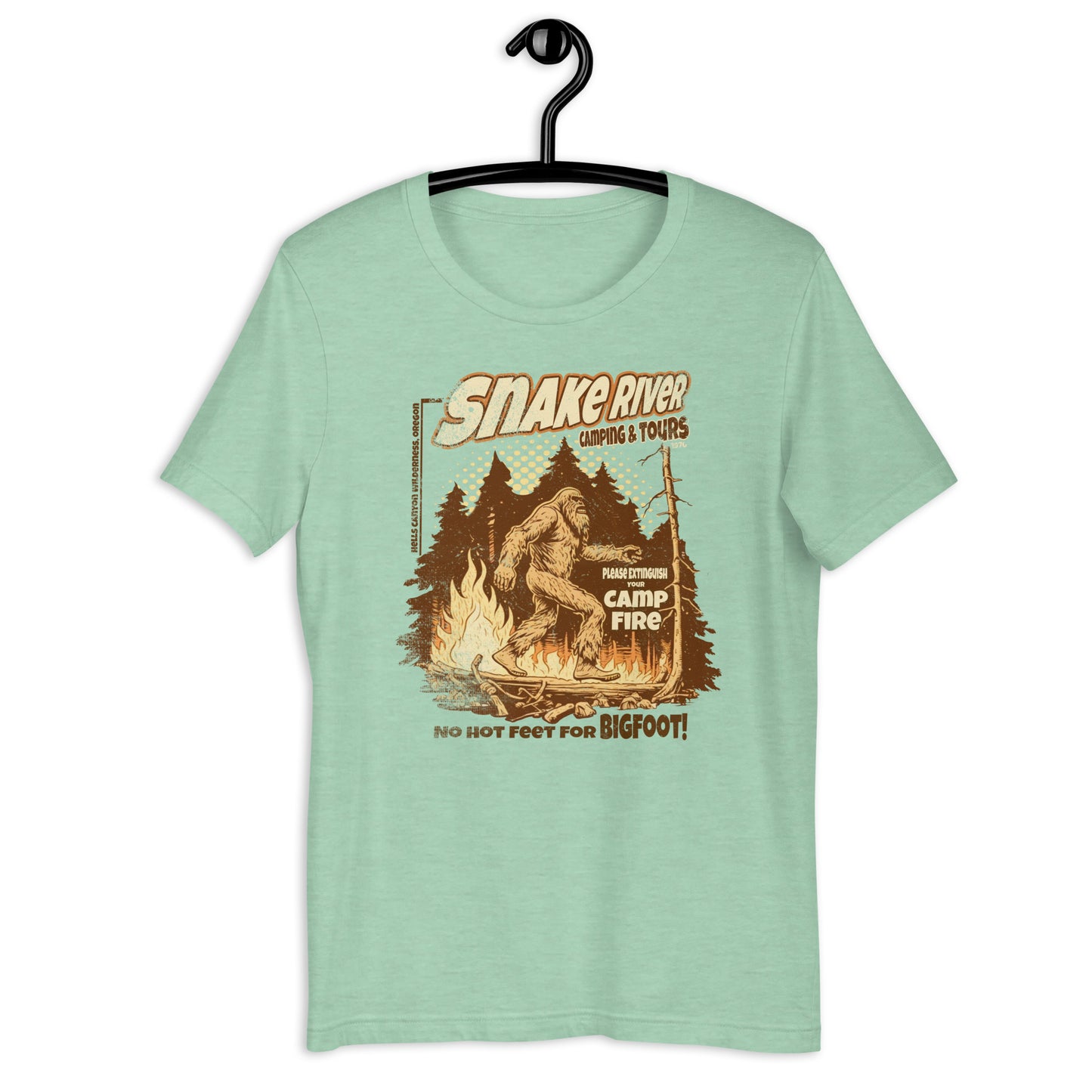 Looking for a unique cryptid clothing piece? Look no further than our Snake River Bigfoot t-shirt! Featuring an original design and a funny bigfoot graphic, this cryptid apparel is perfect for any adventure seeker. Grab this bigfoot t-shirt today and represent Oregon in style.