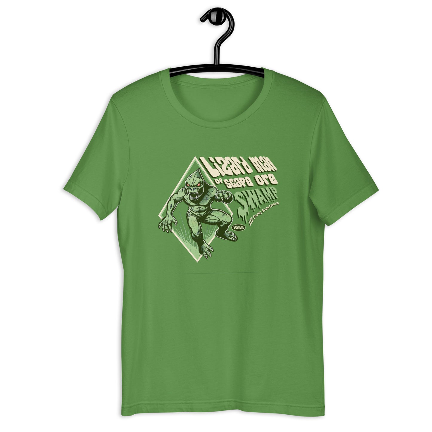 Show off your love for cryptids with our Lizard Man of Scape Ore Swamp t-shirt! Our original design captures the weirdness of this South Carolina legend. Get your hands on this unique cryptid clothing today.