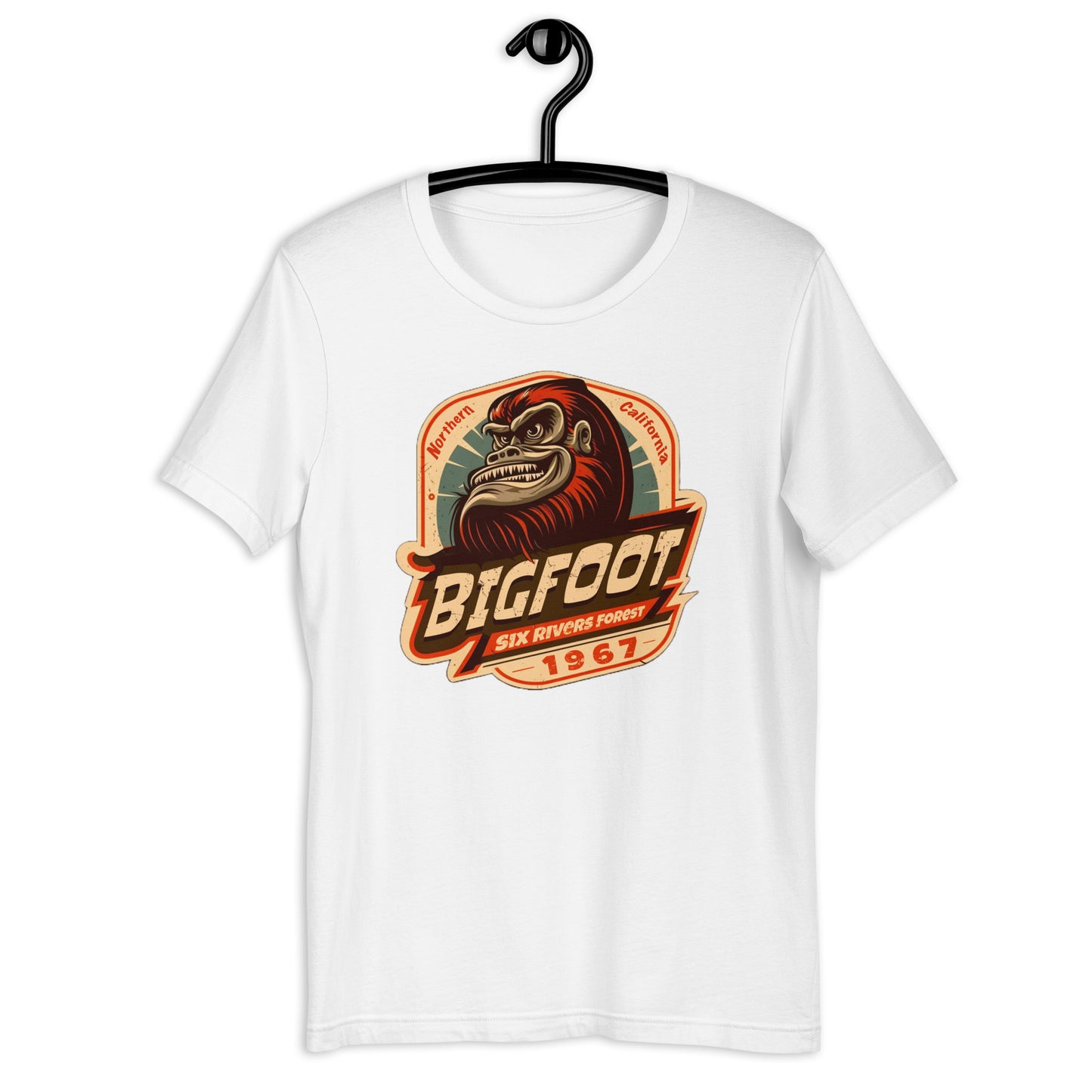 Show off your love for all things cryptid with our original design Bigfoot 1967 t-shirt! Perfect for any California local or fan of the strange and weird. Join the hunt for Sasquatch in style with our high-quality, comfortable cryptid apparel.