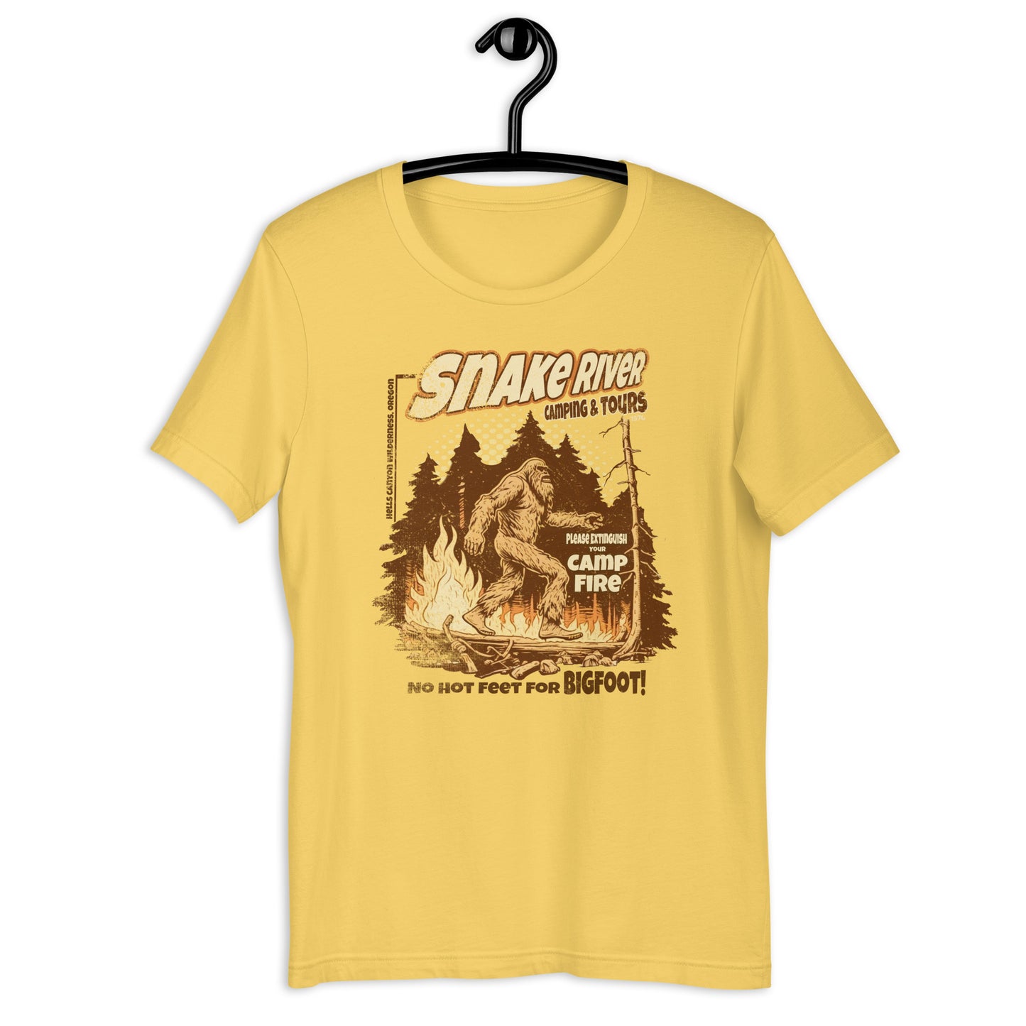 Looking for a unique cryptid clothing piece? Look no further than our Snake River Bigfoot t-shirt! Featuring an original design and a funny bigfoot graphic, this cryptid apparel is perfect for any adventure seeker. Grab this bigfoot t-shirt today and represent Oregon in style.