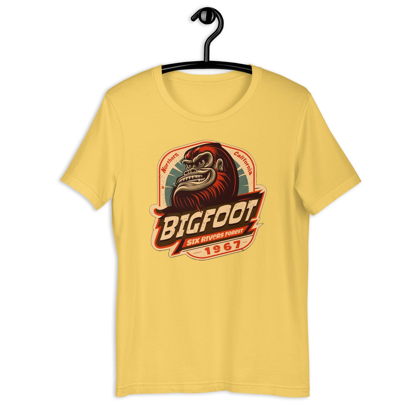 Show off your love for all things cryptid with our original design Bigfoot 1967 t-shirt! Perfect for any California local or fan of the strange and weird. Join the hunt for Sasquatch in style with our high-quality, comfortable cryptid apparel.