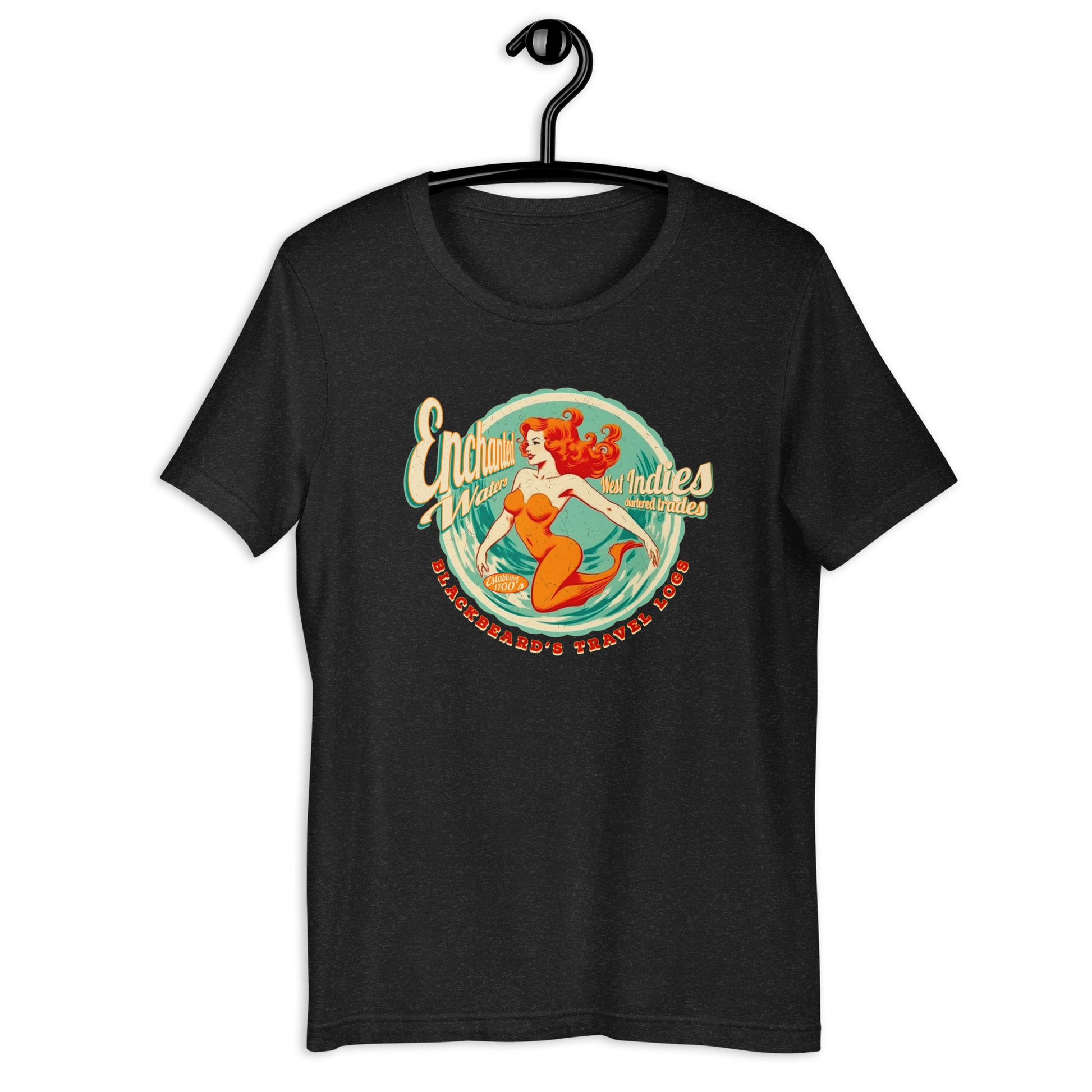 Looking for a t-shirt that represents your love for all things cryptid? Look no further than Blackbeard's Mermaid! This cryptid t-shirt features an original design with a pirate twist, making it the perfect addition to any cryptid clothing collection. Get yours now and show off your love for all things mysterious and strange.