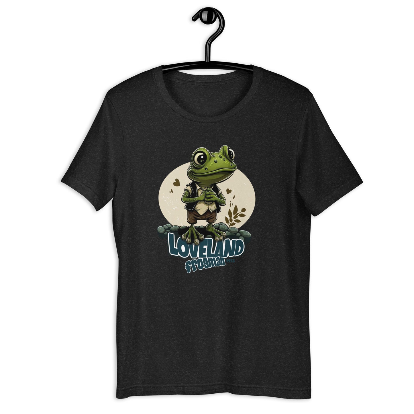 Look weird and wonderful in our original design Loveland Frogman t-shirt! This cryptid, also known as the Loveland Lizard, is believed to lurk in the Miami River in Loveland, Ohio. Perfect for UFO hunters and fans of all things weird and mysterious.