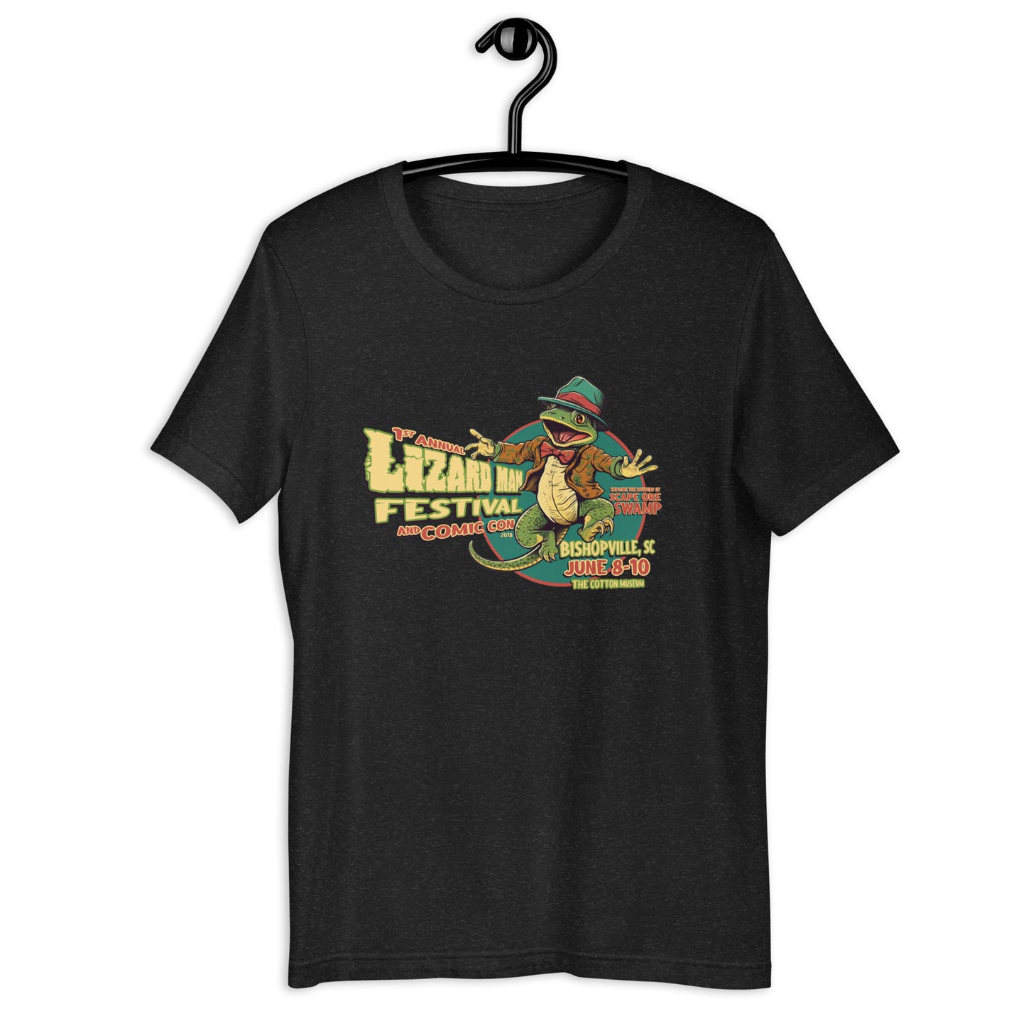 Are you a fan of cryptids? Then you'll love our Lizard Man Festival t-shirt! Featuring an original design, this South Carolina t-shirt is perfect for those who love all things weird and unusual. Made with high-quality material, this cryptid apparel is perfect for any occasion.