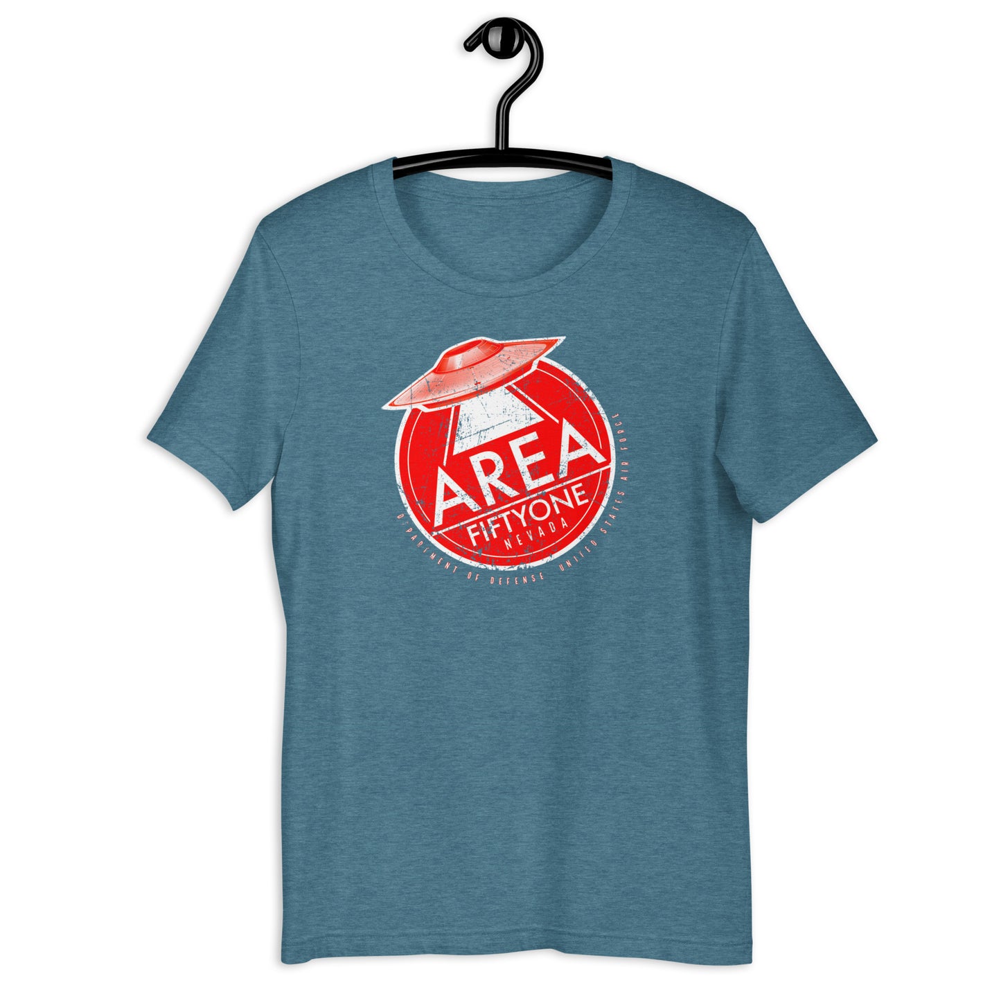 Get ready to make a statement with our Area 51 t-shirt! This ufo t-shirt features a bold, eye-catching design that's sure to turn heads. Made with high-quality materials and an original design, this authentic piece of ufo clothing is perfect for anyone who loves all things strange and unusual. Grab one now and show off your out-of-this-world style!