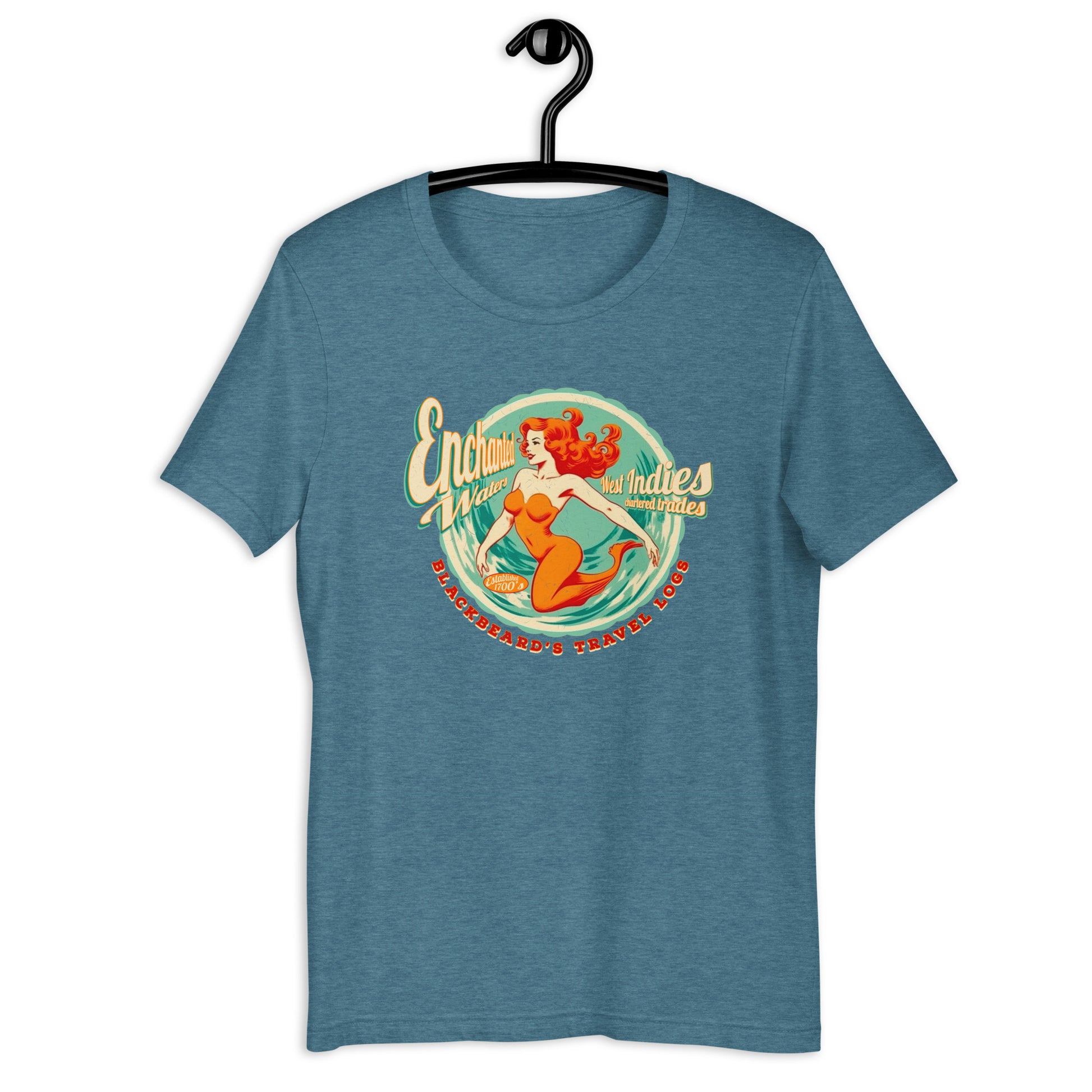 Looking for a t-shirt that represents your love for all things cryptid? Look no further than Blackbeard's Mermaid! This cryptid t-shirt features an original design with a pirate twist, making it the perfect addition to any cryptid clothing collection. Get yours now and show off your love for all things mysterious and strange.