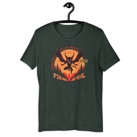 The search for the perfect cryptid clothing ends here. Hanover Mills' Jersey Devil t-shirt is an essential addition to any fan's collection. Channel your love for this strange and mysterious creature with a unique, eye-catching design, perfect for every occasion.