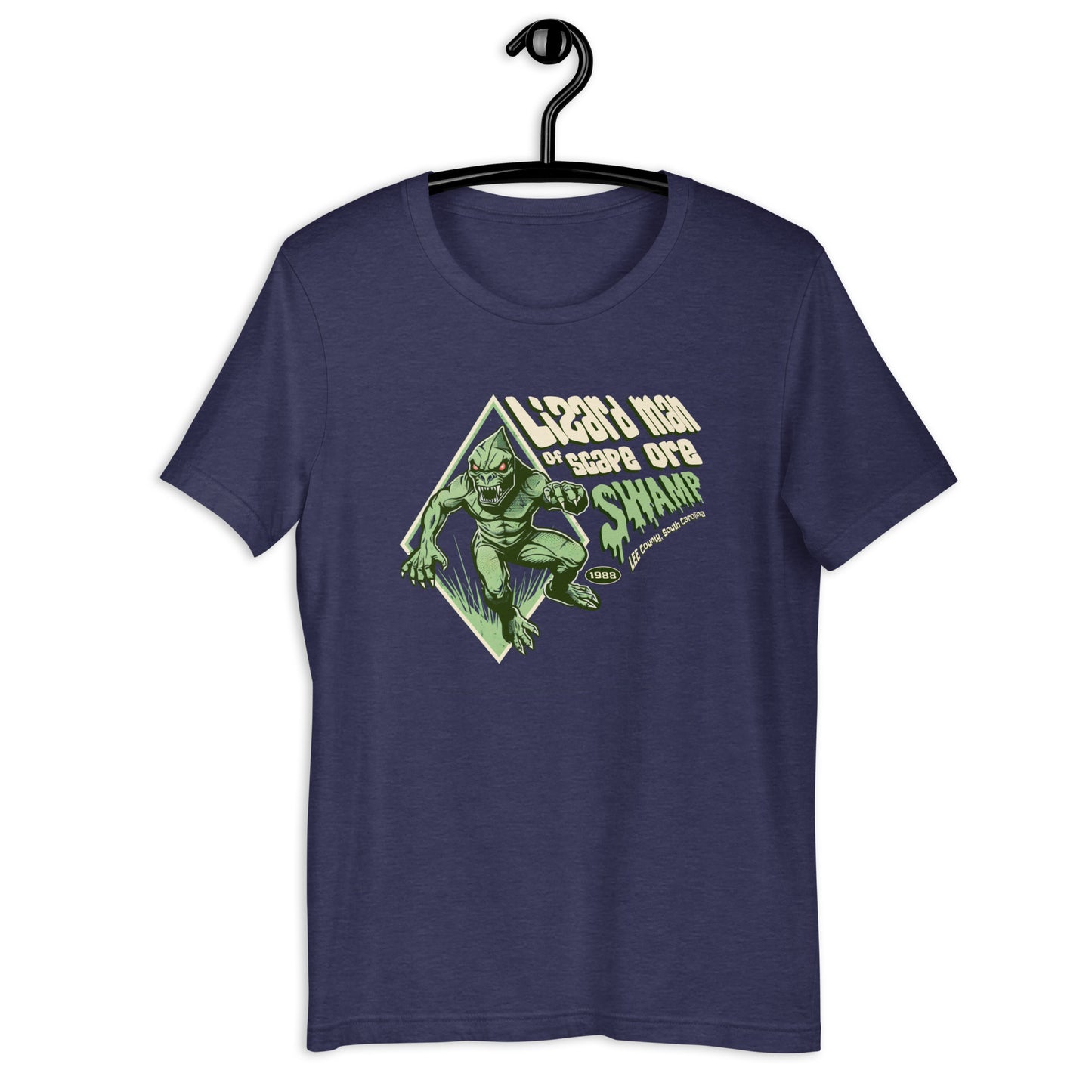 Show off your love for cryptids with our Lizard Man of Scape Ore Swamp t-shirt! Our original design captures the weirdness of this South Carolina legend. Get your hands on this unique cryptid clothing today. 