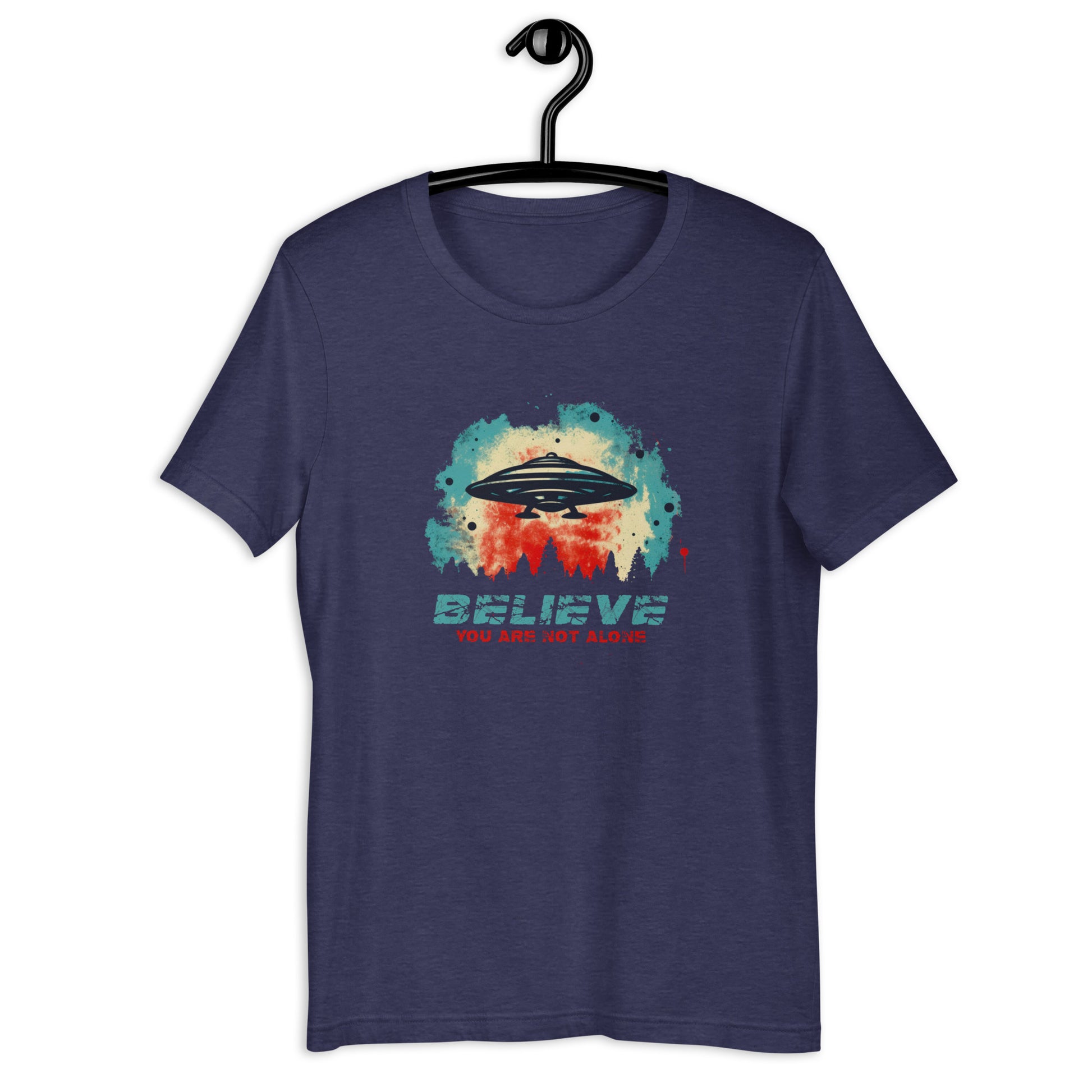 Take your love for all things alien to the next level with this Grunge UFO t-shirt! Featuring an original design, this UFO t-shirt is perfect for anyone who wants to embrace their inner ET. Whether you're into UAPs, UFOs, or just curious about life beyond our planet, this t-shirt is a must-have item.