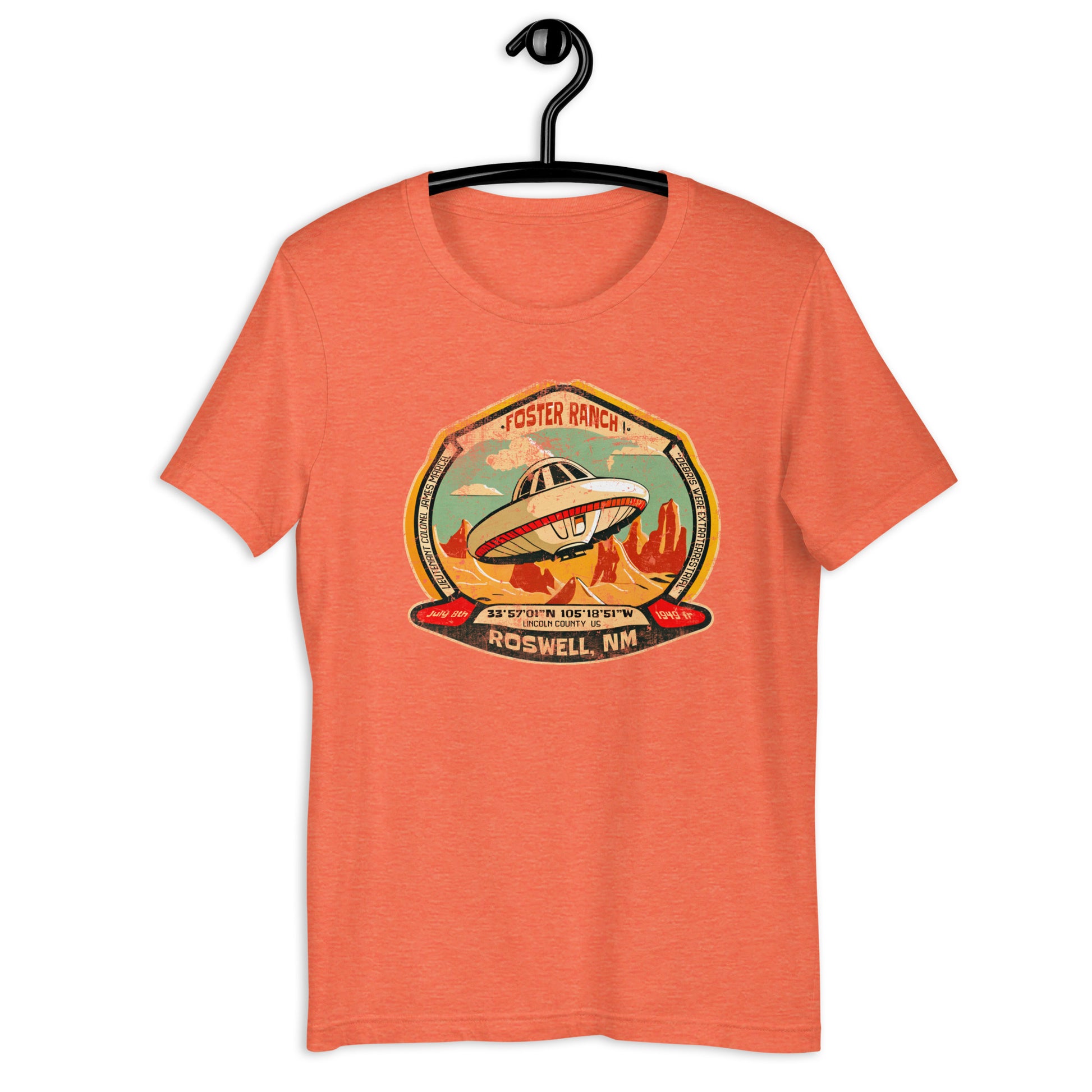 Are you a fan of the strange and unusual? Then this Alien t-shirt is perfect for you! Featuring the famous Cartoon Roswell Logo, this Roswell t-shirt is perfect for anyone who loves weirdness, UFOs, and all things extraterrestrial. Get your hands on this original ufo clothing and show off your love for the unknown.