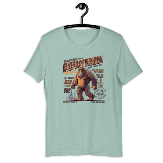 Show off your love for all things weird and cryptid with our original design Hocking Hills Bigfoot Festival t-shirt! This Ohio t-shirt features the elusive Bigfoot himself and is the perfect addition to your cryptid clothing collection. Get yours today!