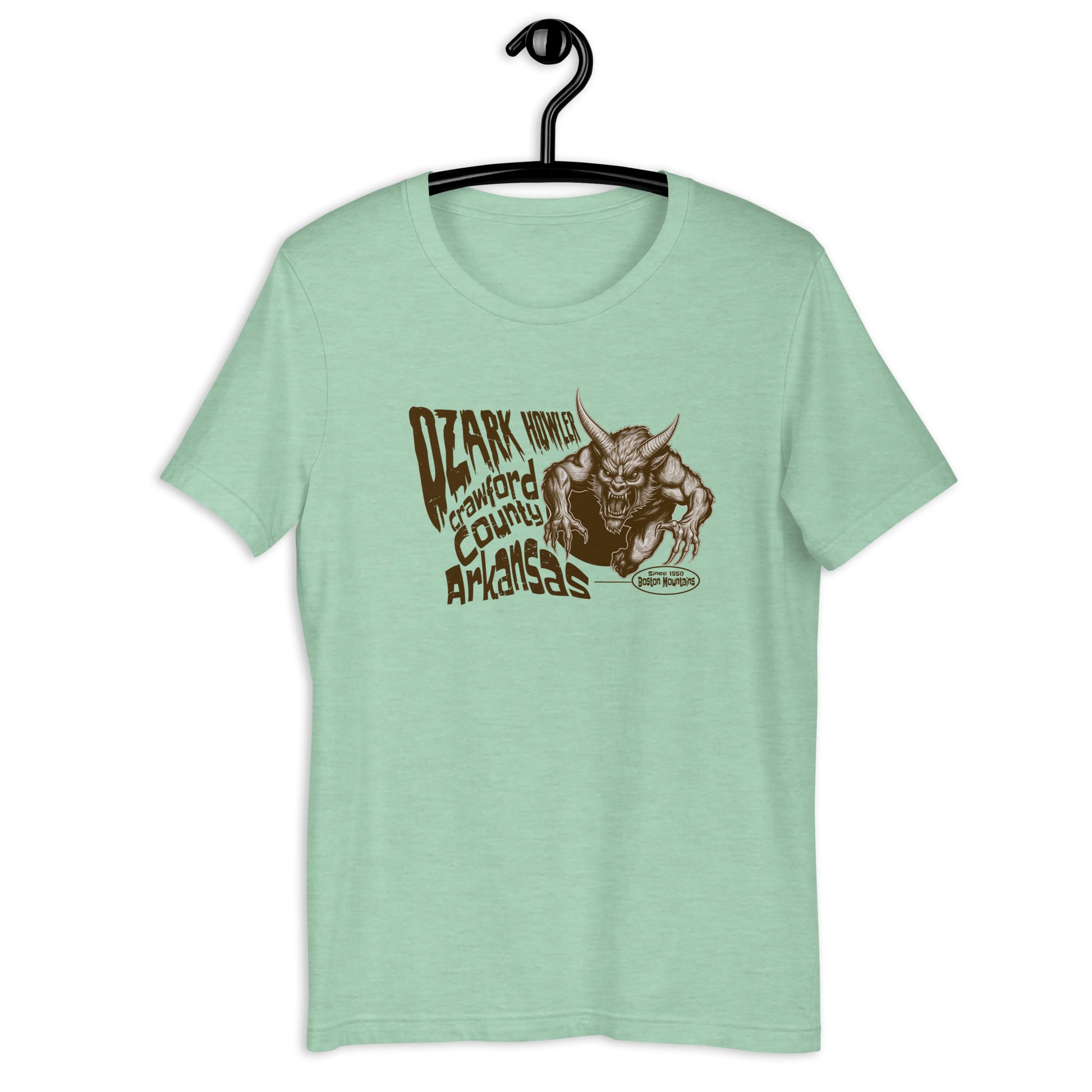 Looking for a way to stand out from the crowd? This Ozark Howler t-shirt is just the thing for you! Our exclusive cryptid apparel features a bold and eye-catching design that's sure to be a conversation starter. Plus, with its soft and comfortable material, this weird t-shirt is perfect for wearing all day long.