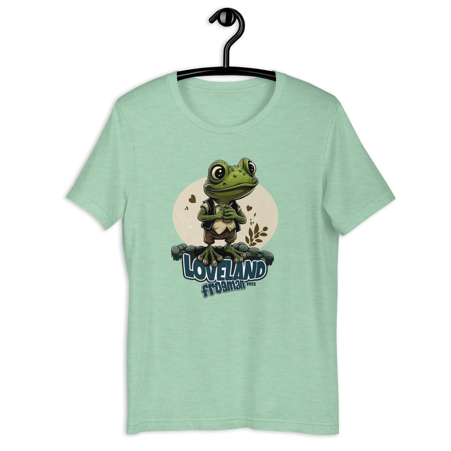 Look weird and wonderful in our original design Loveland Frogman t-shirt! This cryptid, also known as the Loveland Lizard, is believed to lurk in the Miami River in Loveland, Ohio. Perfect for UFO hunters and fans of all things weird and mysterious.