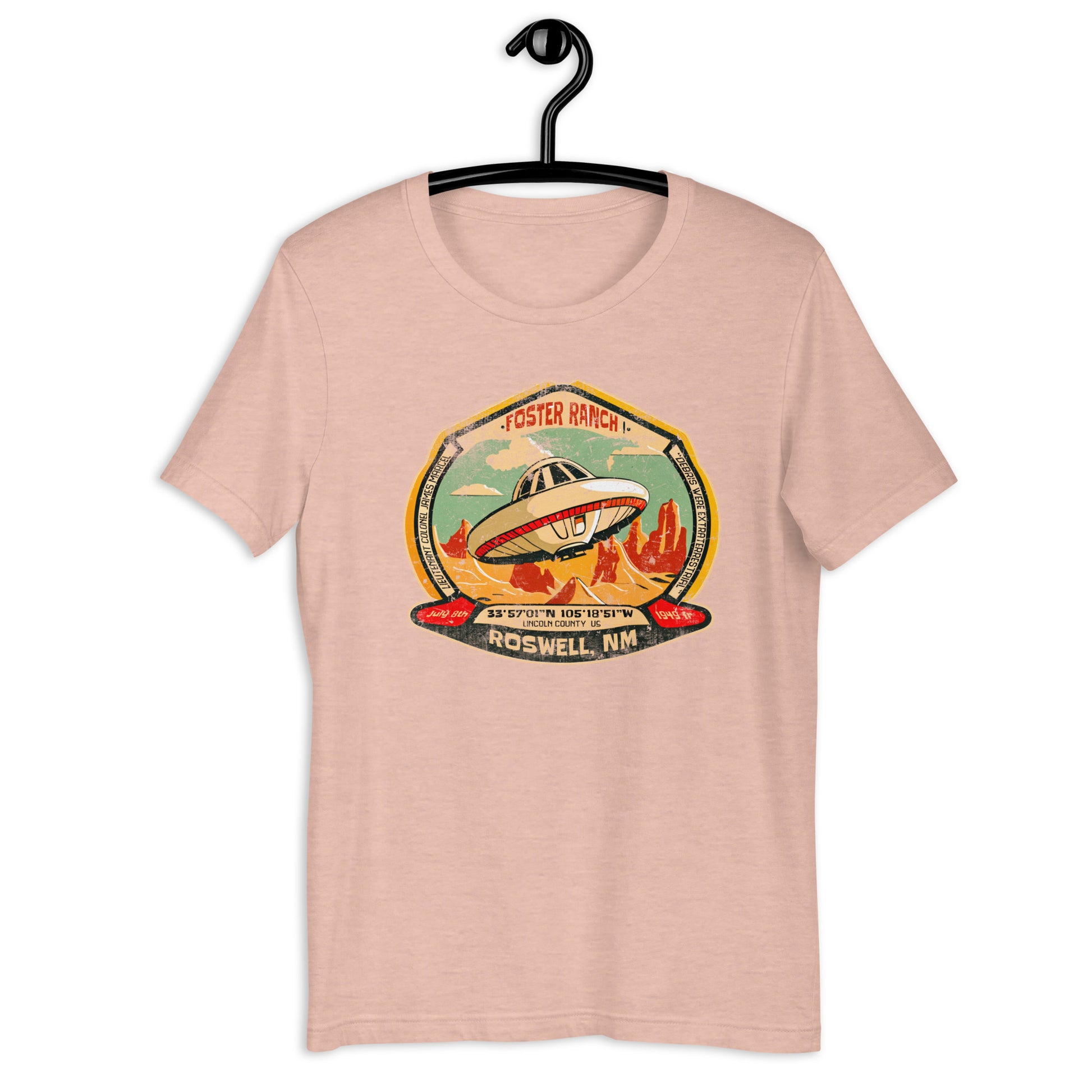 Are you a fan of the strange and unusual? Then this Alien t-shirt is perfect for you! Featuring the famous Cartoon Roswell Logo, this Roswell t-shirt is perfect for anyone who loves weirdness, UFOs, and all things extraterrestrial. Get your hands on this original ufo clothing and show off your love for the unknown.