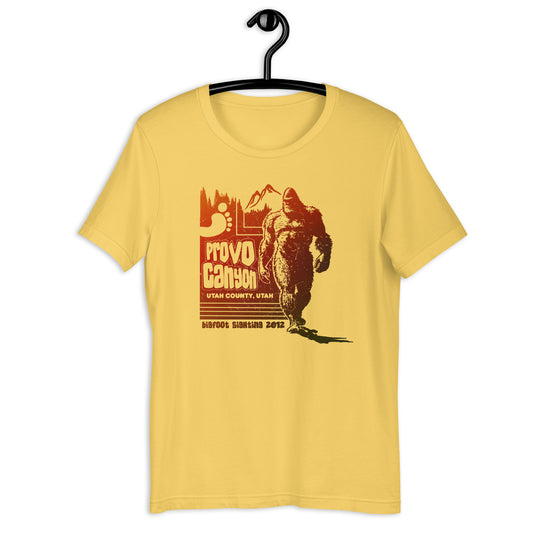 If you're a big fan of Bigfoot, this is the t-shirt for you! Our Provo Canyon Bigfoot t-shirt is not only stylish but also a conversation starter. Add this cryptid t-shirt to your wardrobe and express your love for the weird and wonderful.